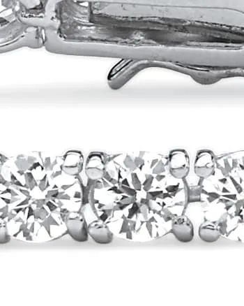 10.75 TCW Round Cubic Zirconia .925 Sterling Silver Tennis Bracelet 7.5" | White