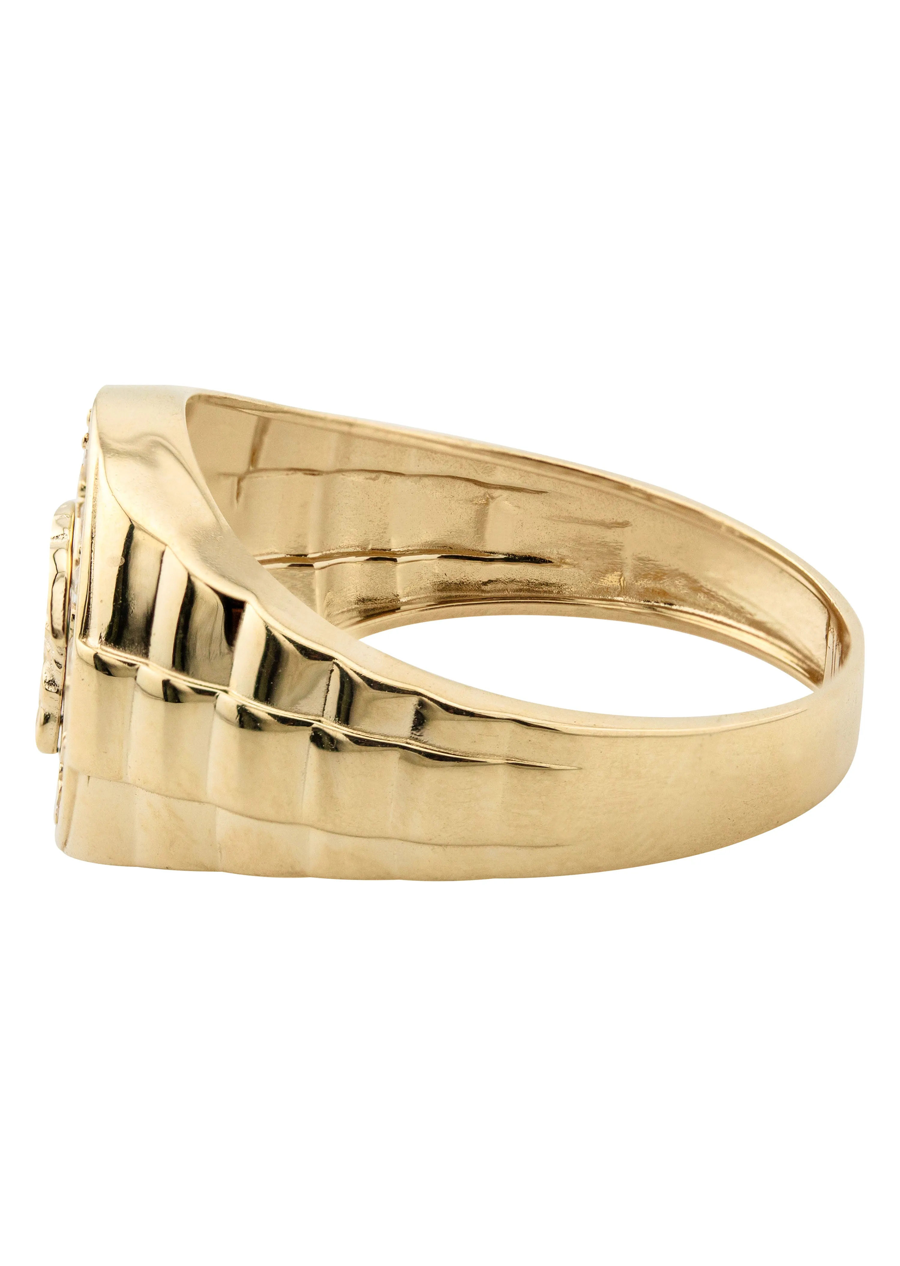 10K Gold Cz Medusa Ring For Men | 2.6 Grams