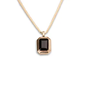 14k Black Onyx Tiered Bezel Necklace