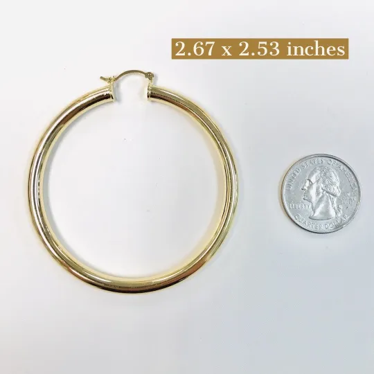 14K Gold Filled Hoop Earrings, Gold Hoops Earrings for Womens / Ladies Girls Womens Earrings / Aretes Argollas en Oro Laminado Para Mujer