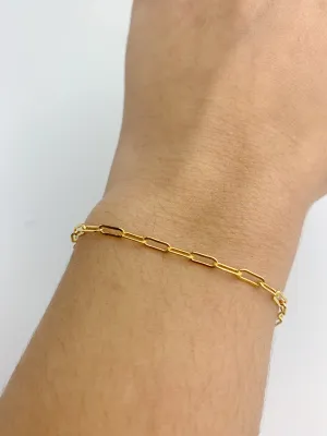 14k Gold Filled Paperclip Chain Bracelet