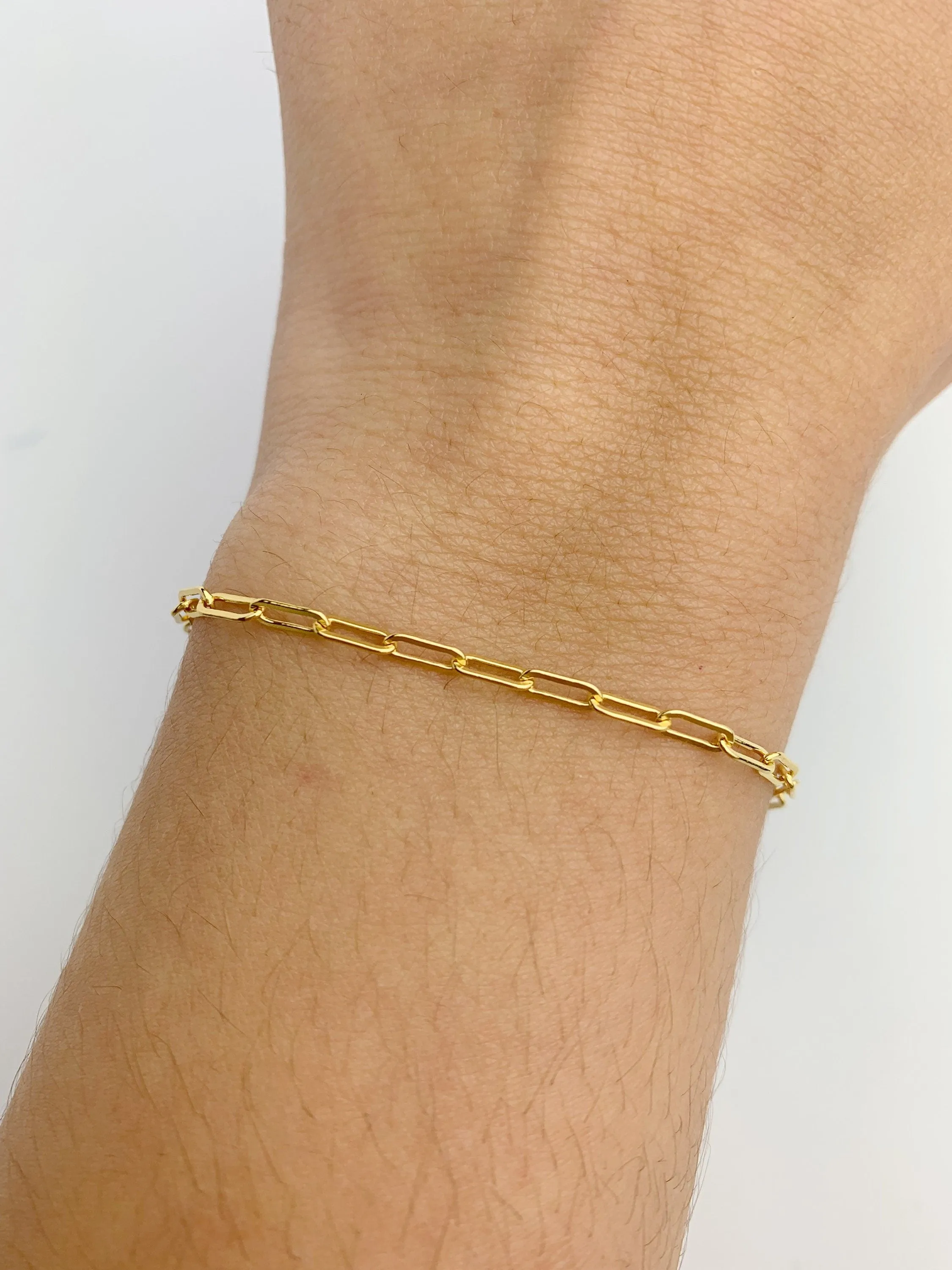 14k Gold Filled Paperclip Chain Bracelet