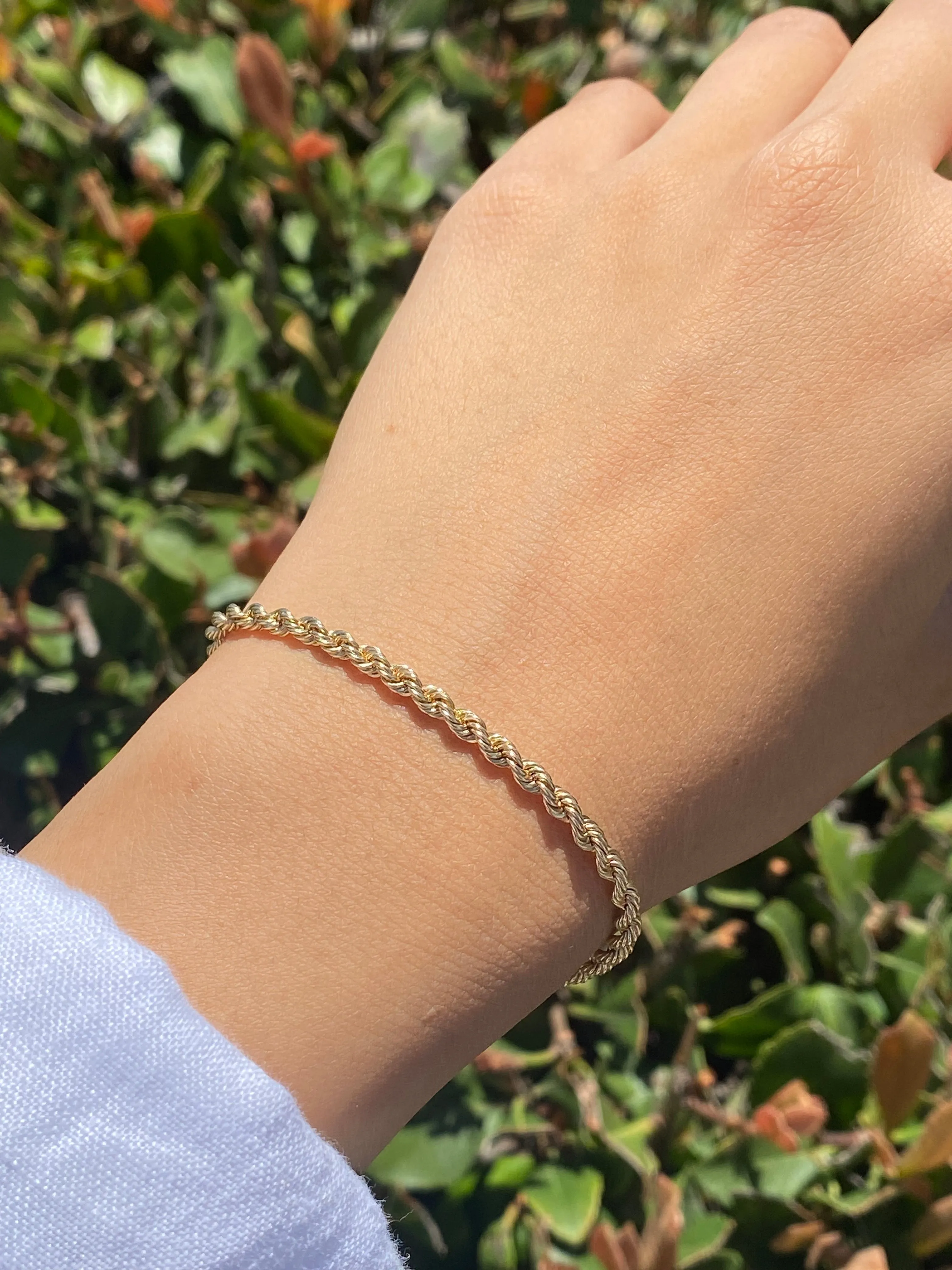 14K Gold Rope Chain Bracelet