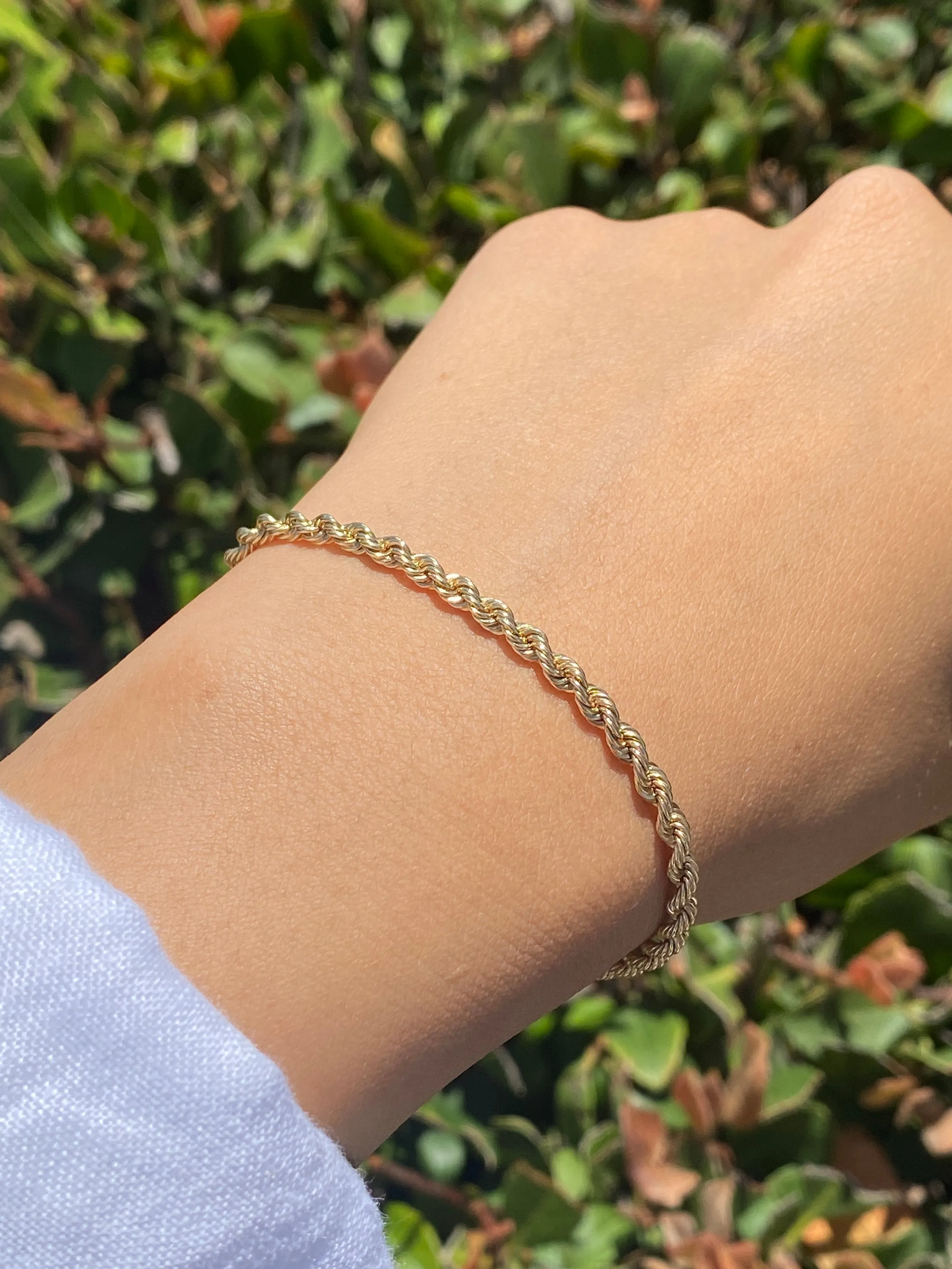 14K Gold Rope Chain Bracelet