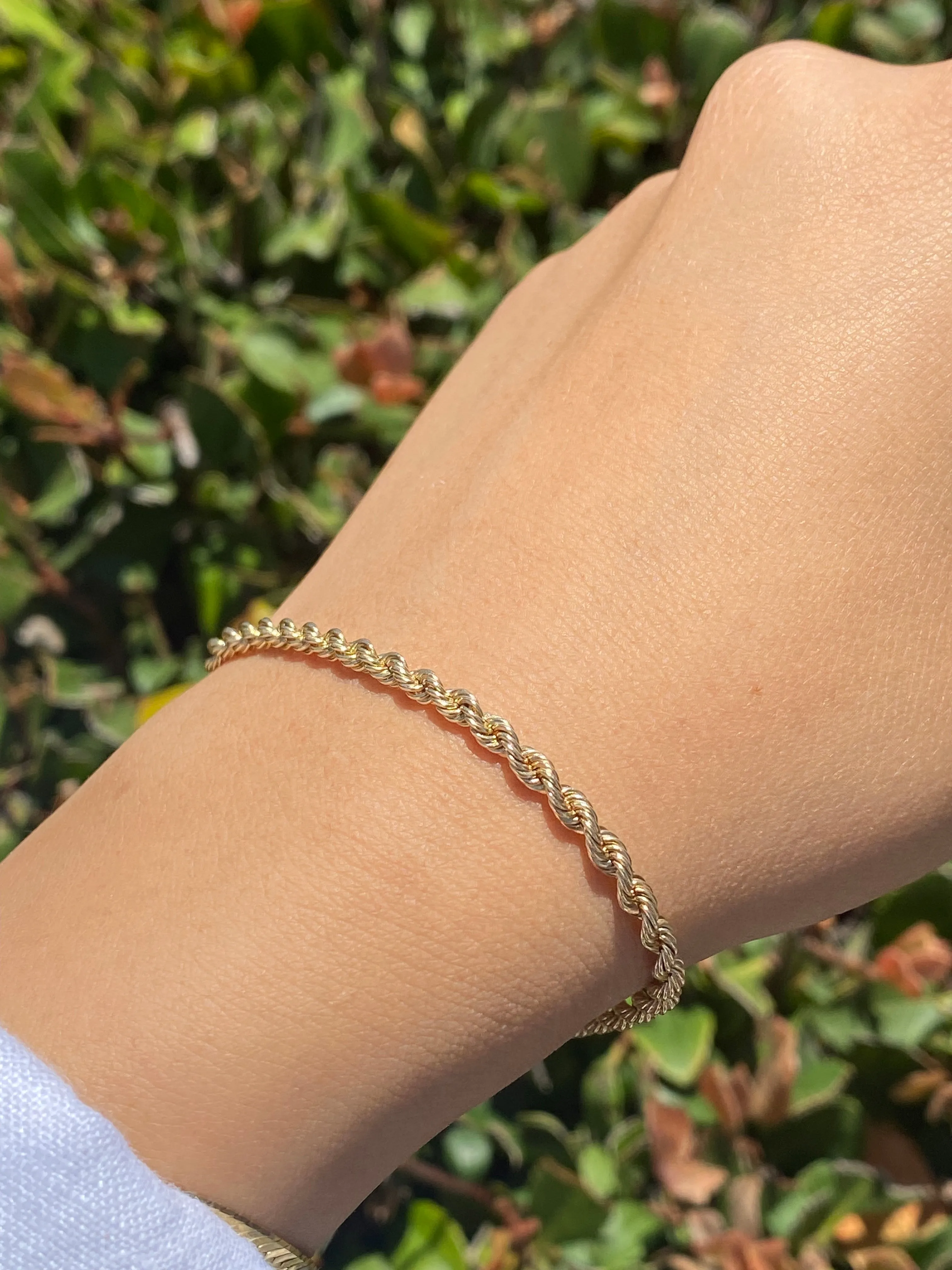 14K Gold Rope Chain Bracelet