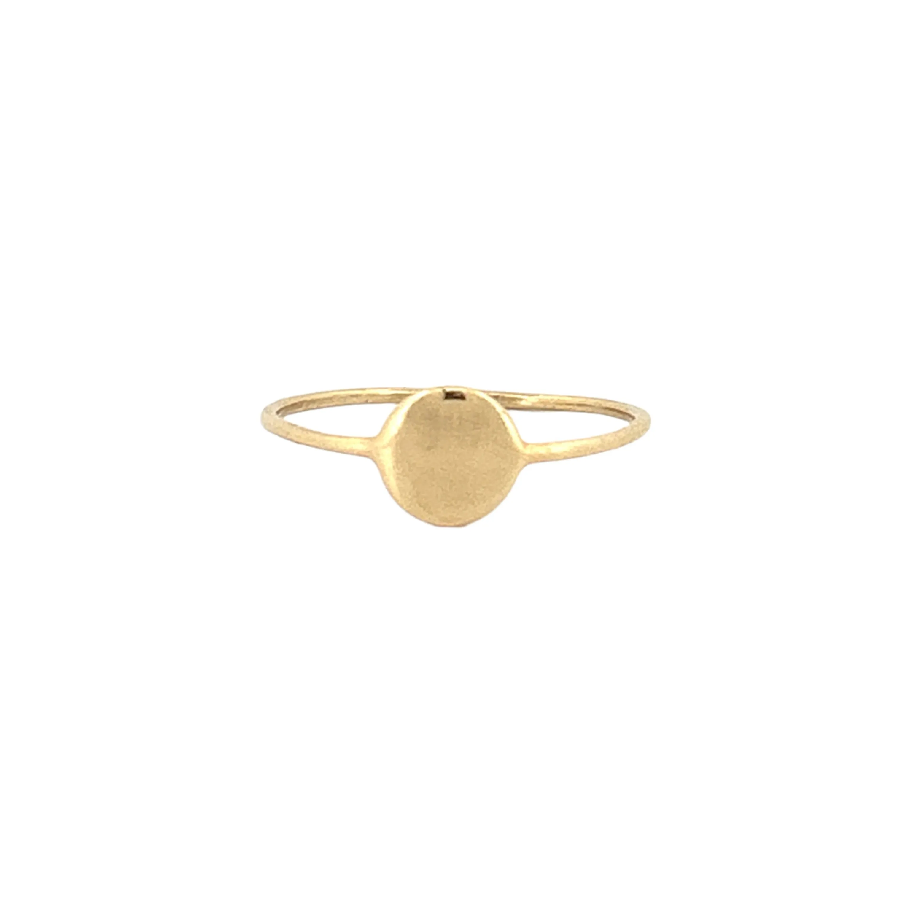 14K Gold Thin Round Signet Band