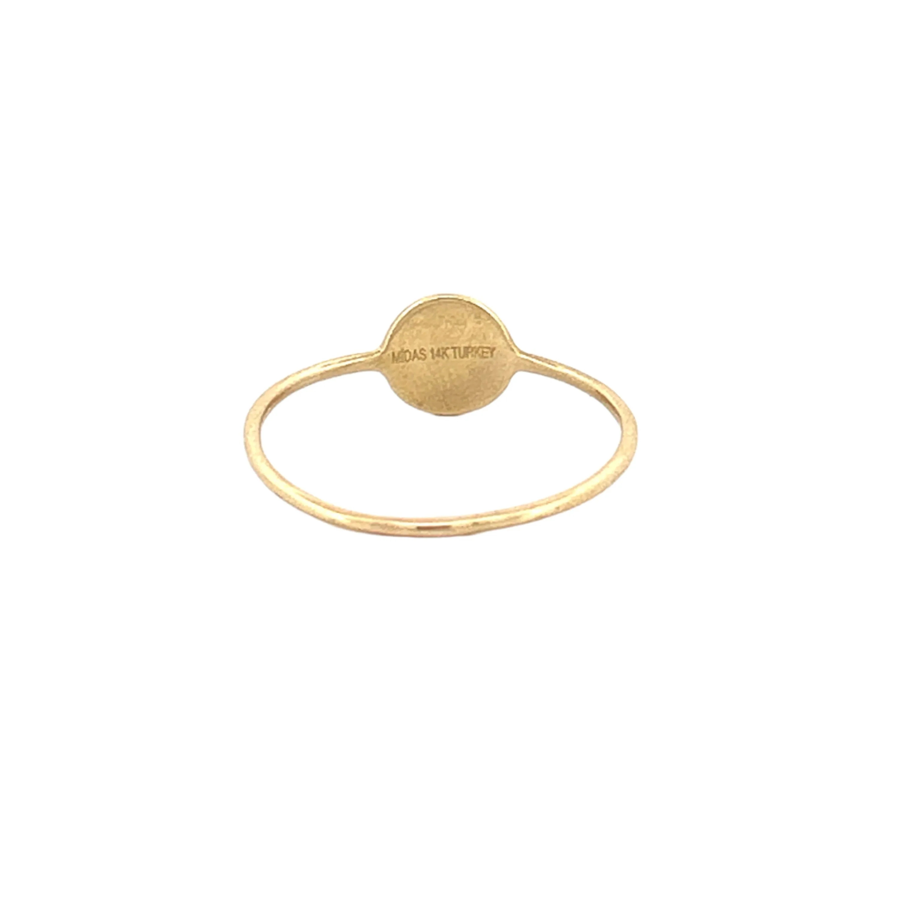 14K Gold Thin Round Signet Band