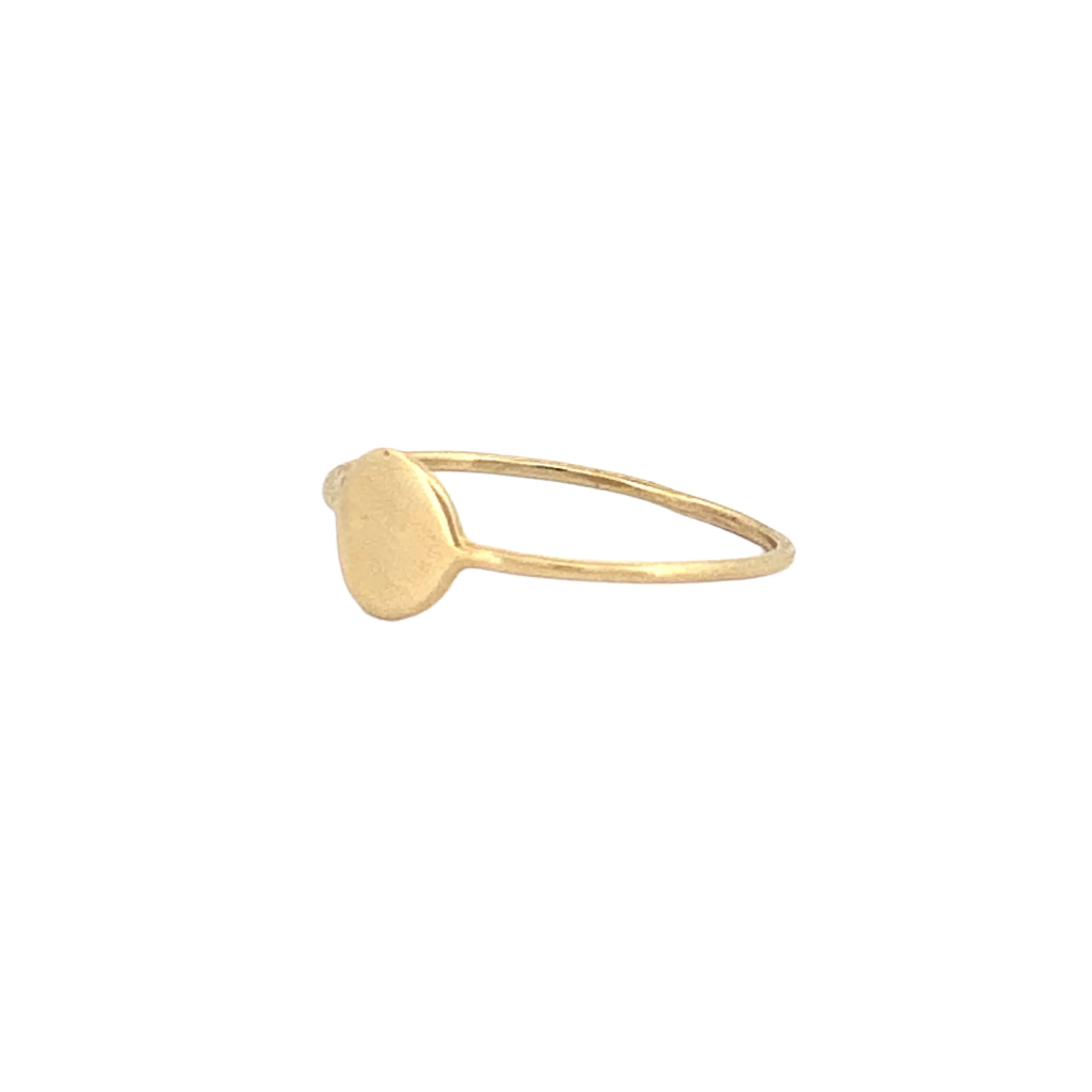 14K Gold Thin Round Signet Band