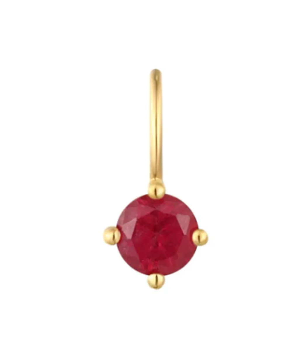 14K Yellow Gold Round Ruby Solitaire Charm by Aurelie Gi