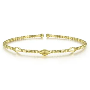 14K Yellow Gold Thin Cuff Bracelet