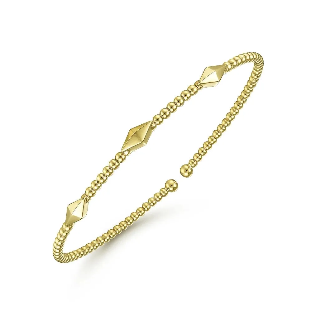 14K Yellow Gold Thin Cuff Bracelet