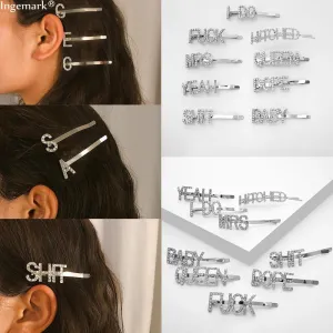 17 Styles Fashion Hairpin Women letter