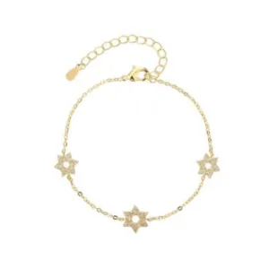 3 Pave Magen David Bracelet