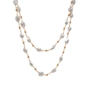 46-inch Keshi Cascade Necklace