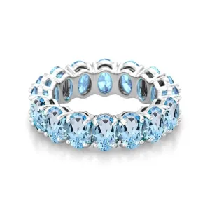 5.00 CTTW Blue Topaz Oval Cut Band