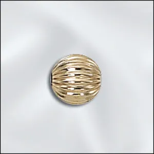 6mm Gold Filled Fluted Round Bead