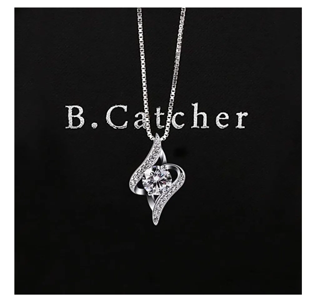 925 Sterling Silver 1ct. Silver Necklace Mothers Day Valentines Anniversary Gift Twist Simulated Diamond Stud Chain 20in.