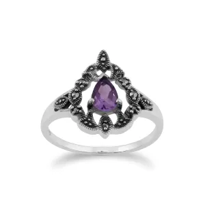 925er Sterlingsilber Markasit & Amethyst Ringe