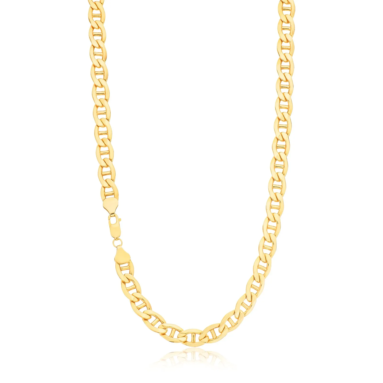 9ct Yellow Gold Silver Filled 55cm Diacut Anchor Chain