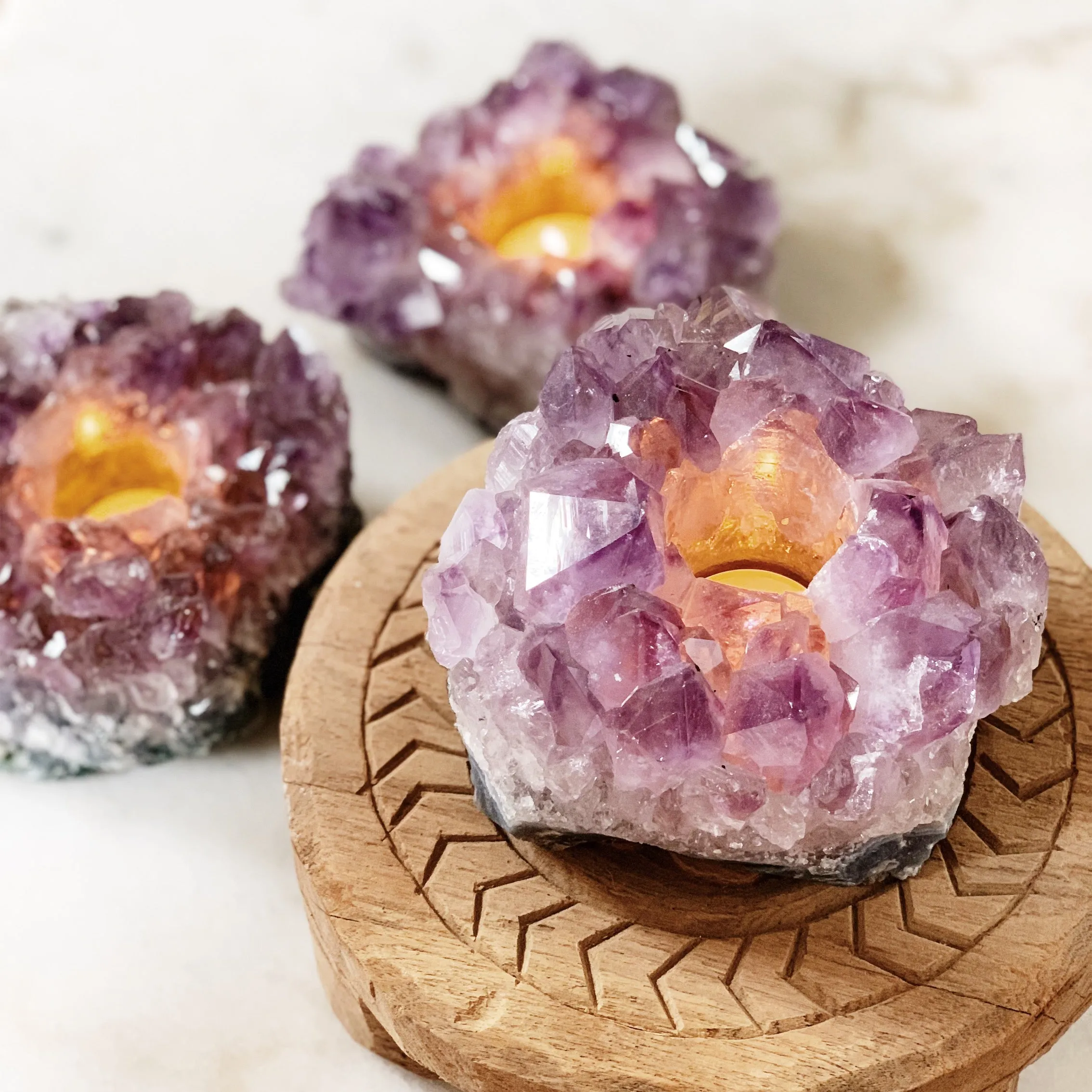 Amethyst Candle Holder