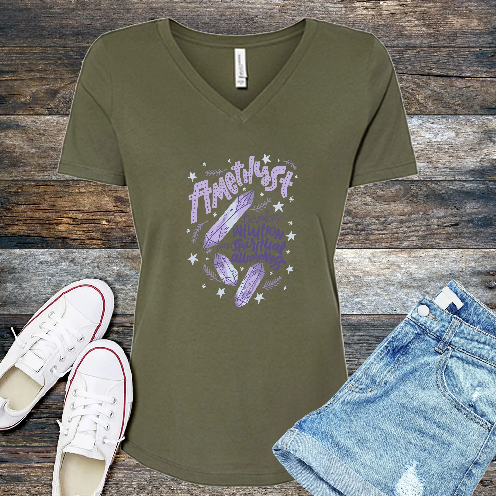 Amethyst Spiritual Awareness V-Neck