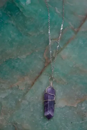 Amethyst Wire-Wrapped Pendant