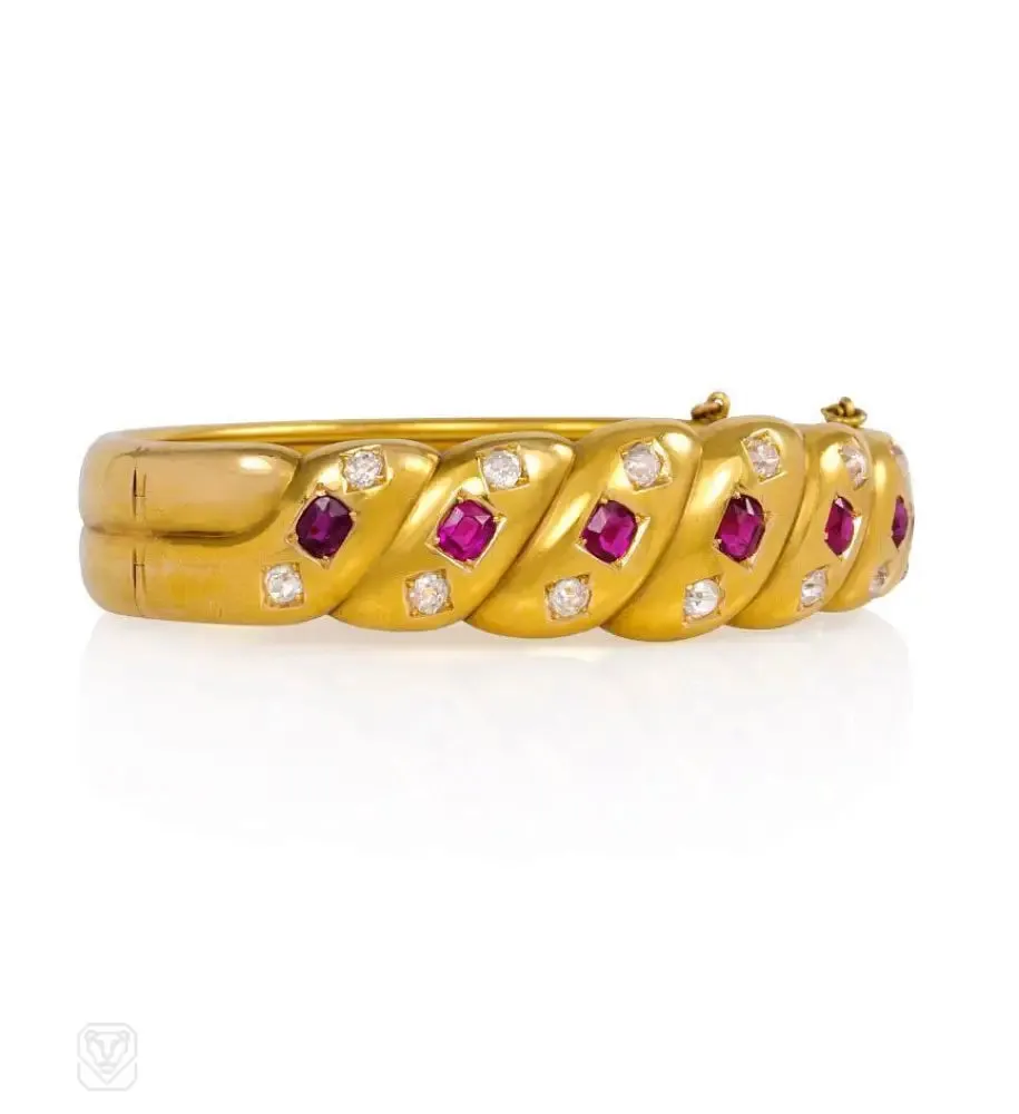 Antique ruby and diamond bracelet