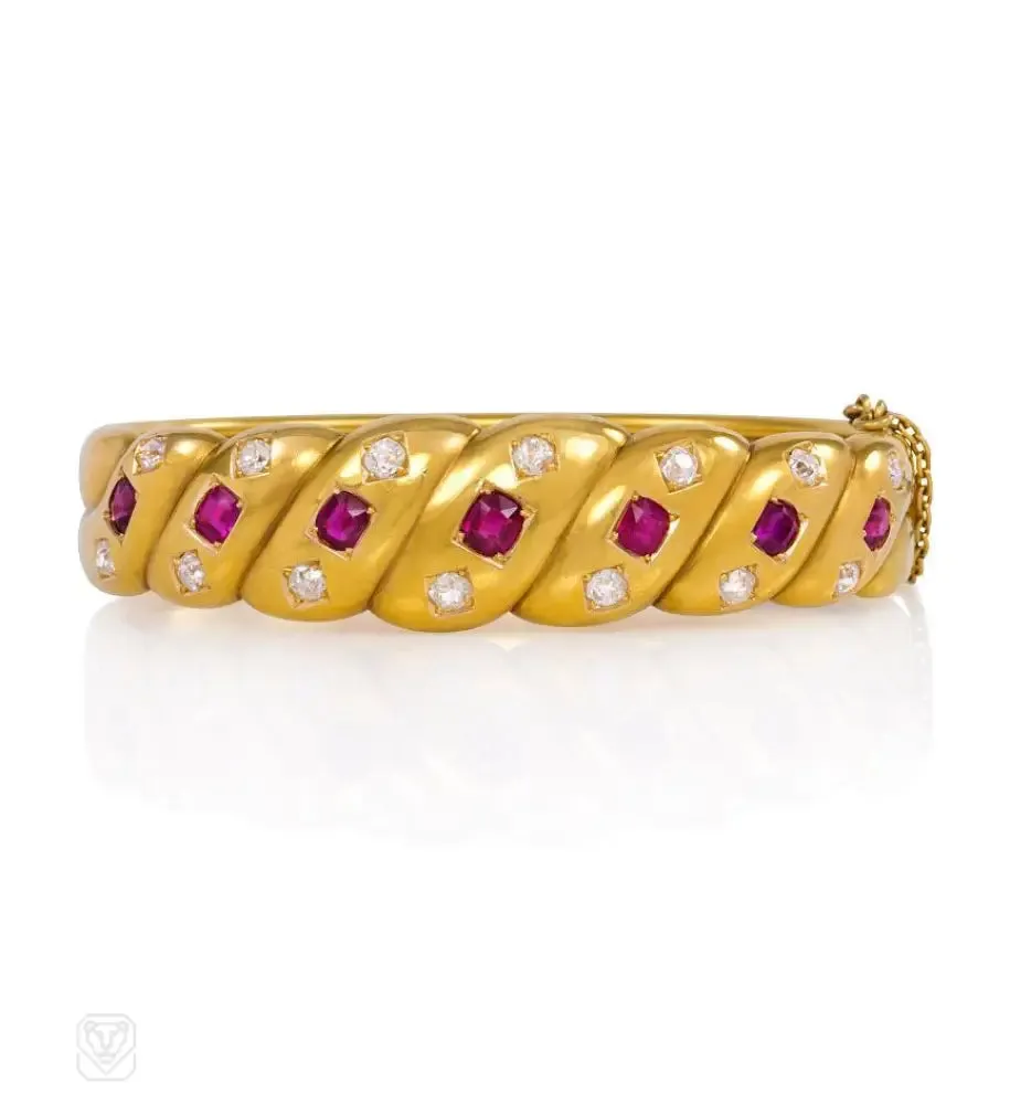 Antique ruby and diamond bracelet