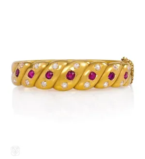 Antique ruby and diamond bracelet