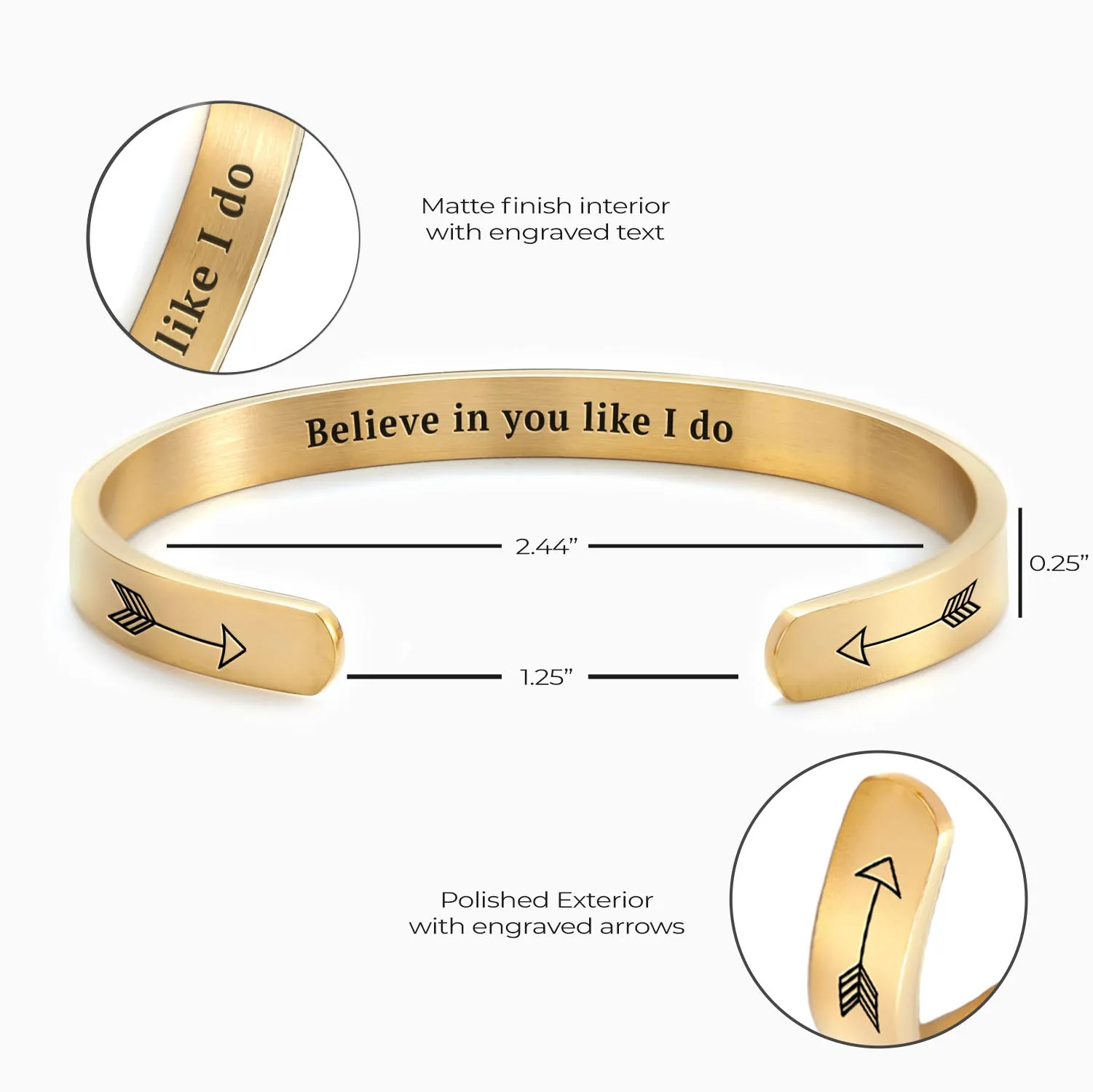 Believe in You Like I Do Personalizable Cuff Bracelet