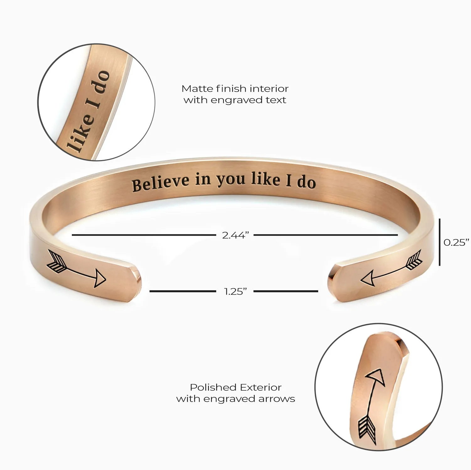 Believe in You Like I Do Personalizable Cuff Bracelet