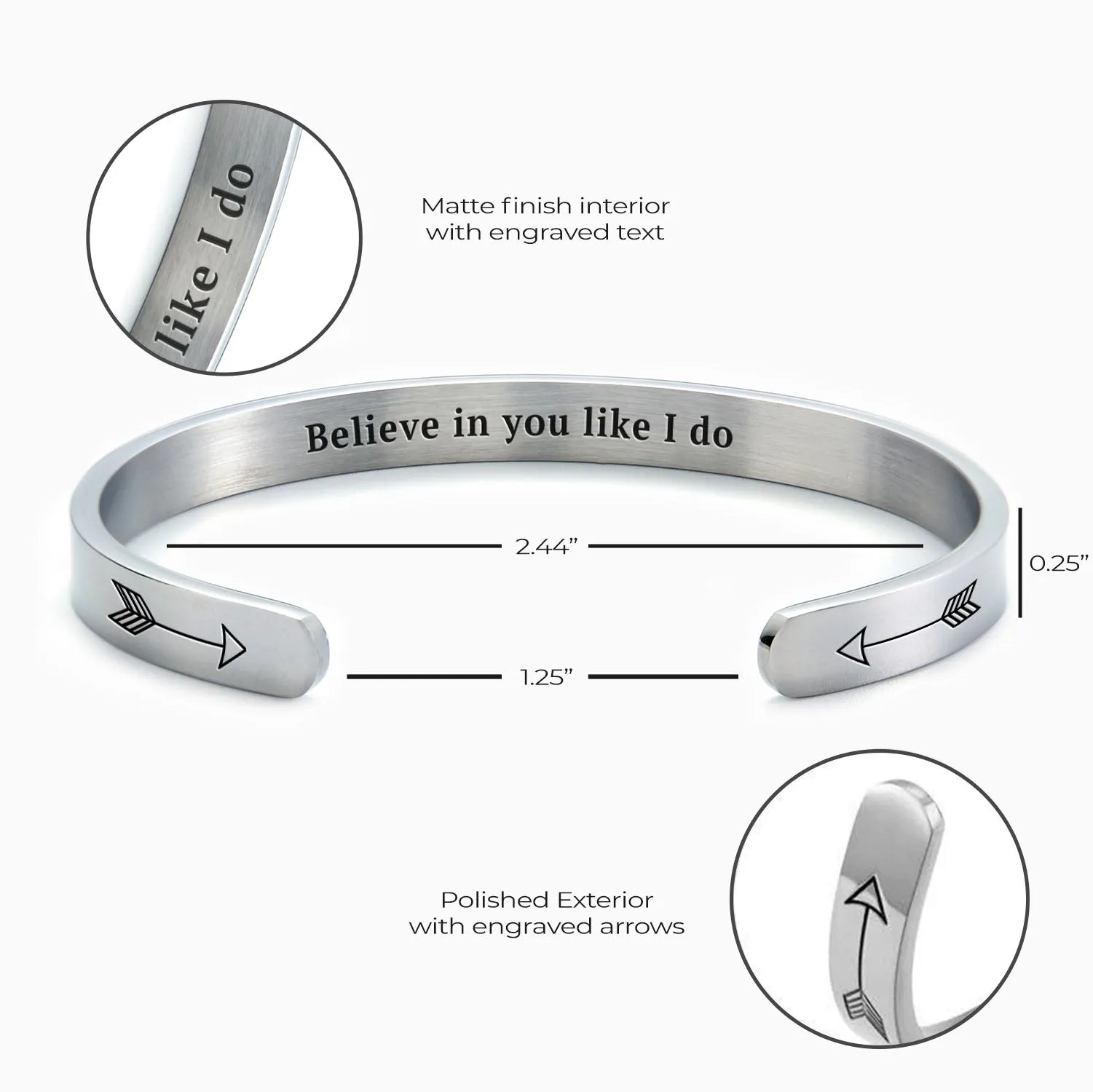 Believe in You Like I Do Personalizable Cuff Bracelet