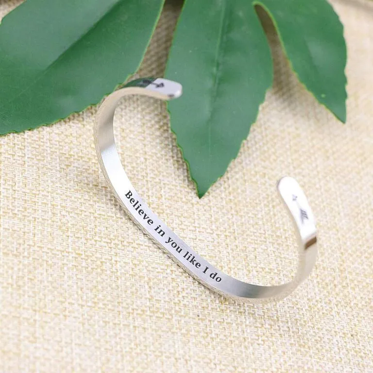 Believe in You Like I Do Personalizable Cuff Bracelet