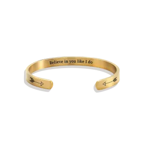 Believe in You Like I Do Personalizable Cuff Bracelet