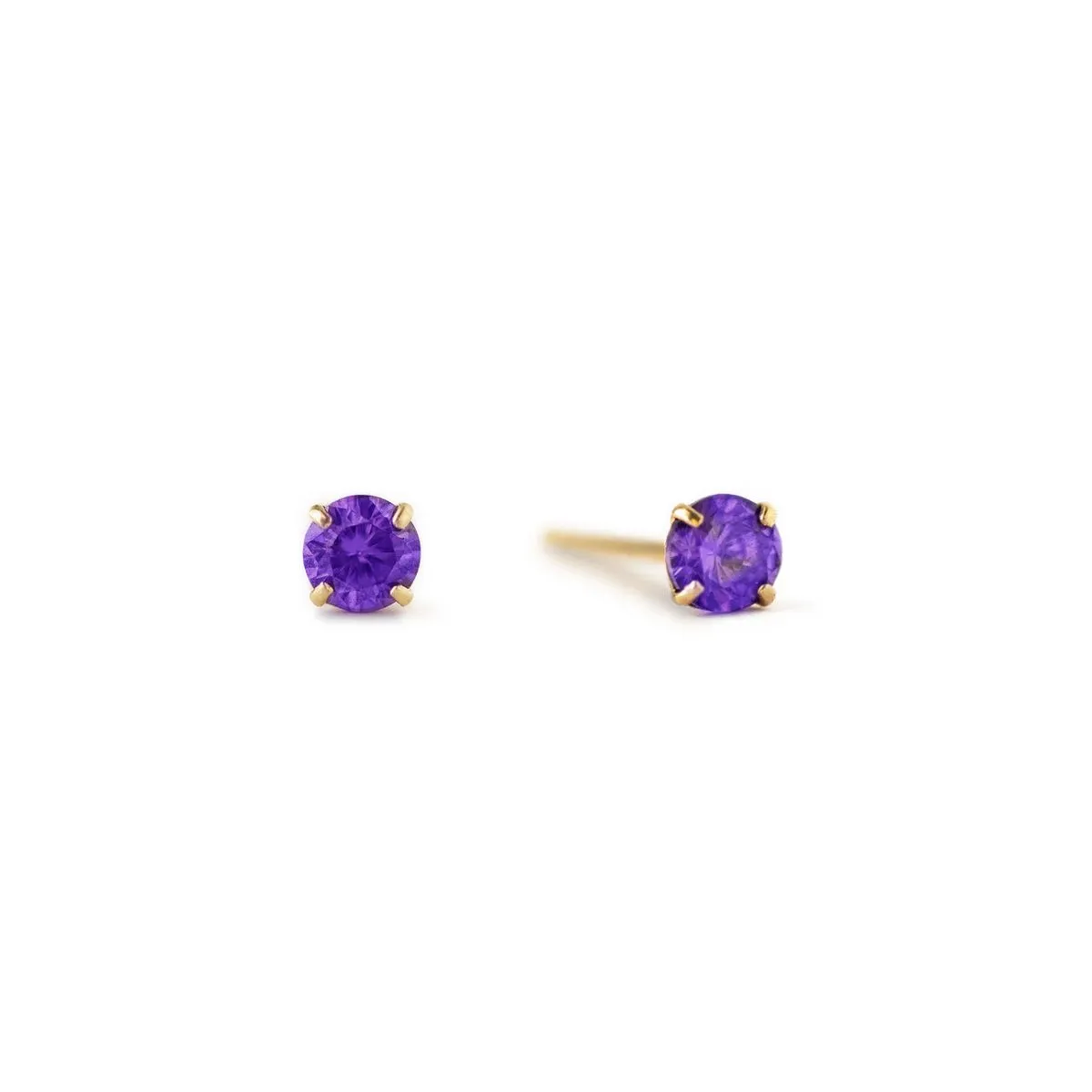 Birthstone Tiny Studs Amethyst