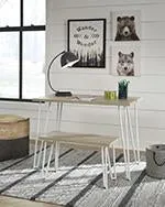 Blariden Brown/White Desk with Bench