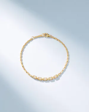 Block-Chain Multi-Diamond Thin Bracelet