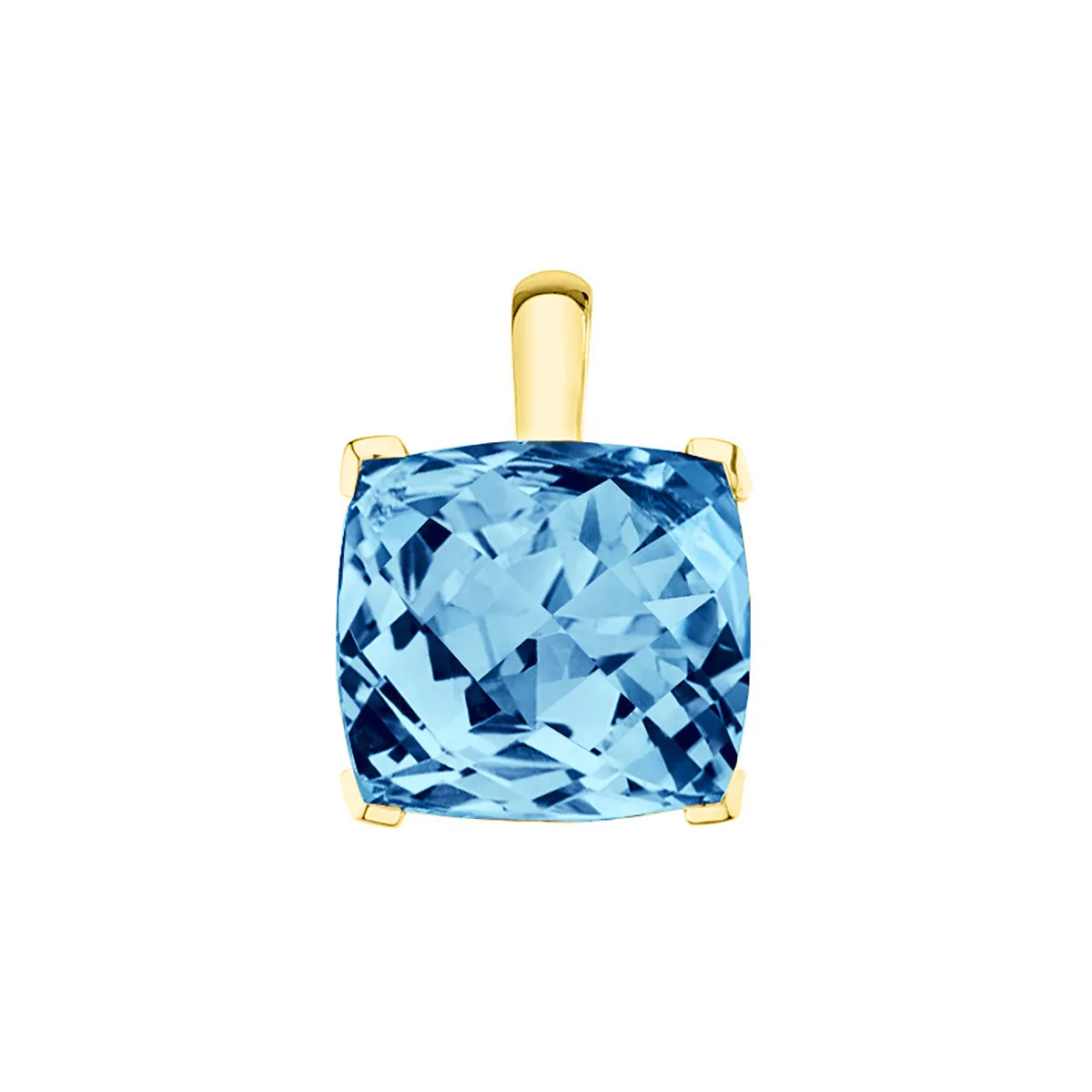 Blue Topaz 14K Yellow Gold Pendant