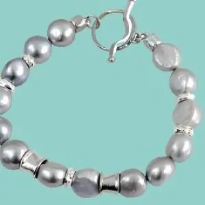 Bracelet for woman, Sterling silver 925 14 KT goldfilled and pearls