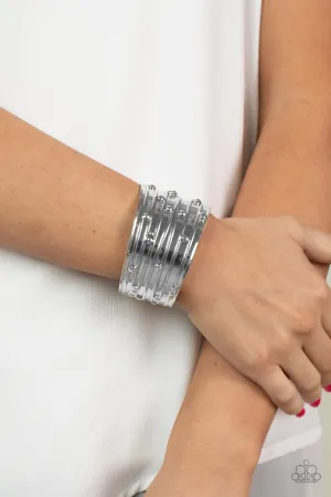 Bracelets Mechanical Motif - Silver Cuff B009