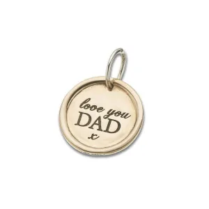 Bronze and Silver Love You Dad Charm 4099