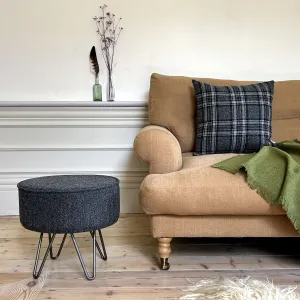 Charcoal Herringbone Footstool