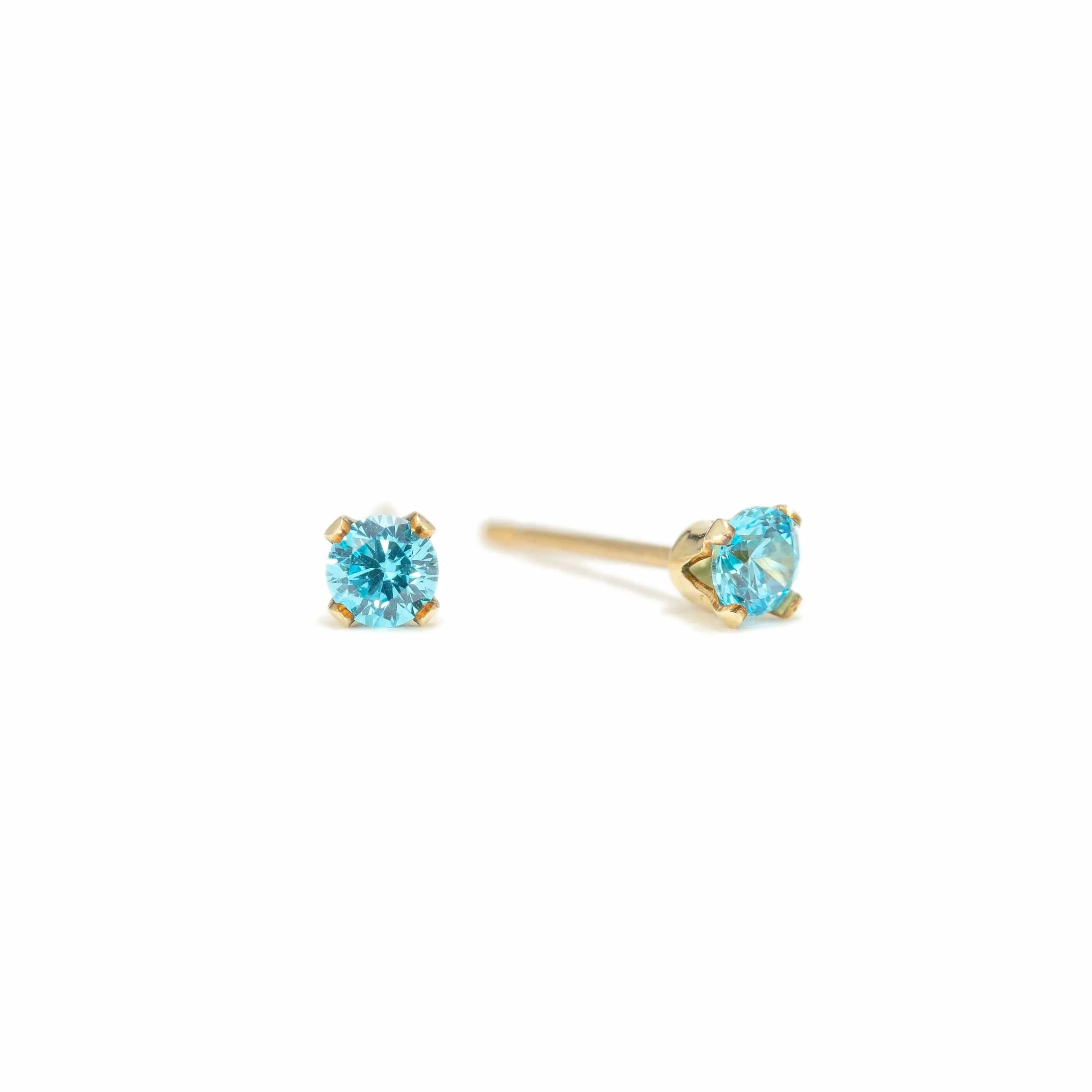 December Birthstone Gold-Filled Stud Earrings