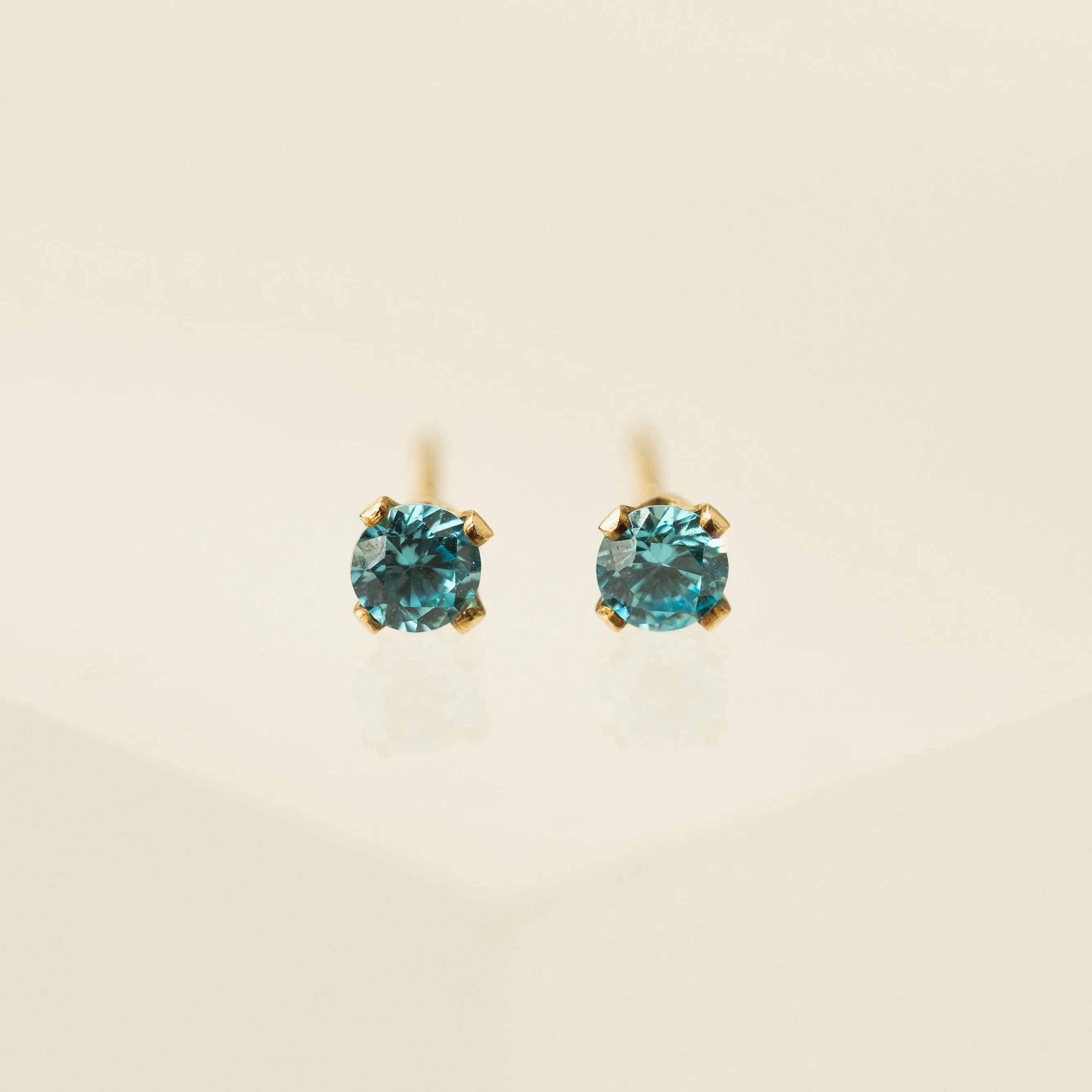 December Birthstone Gold-Filled Stud Earrings