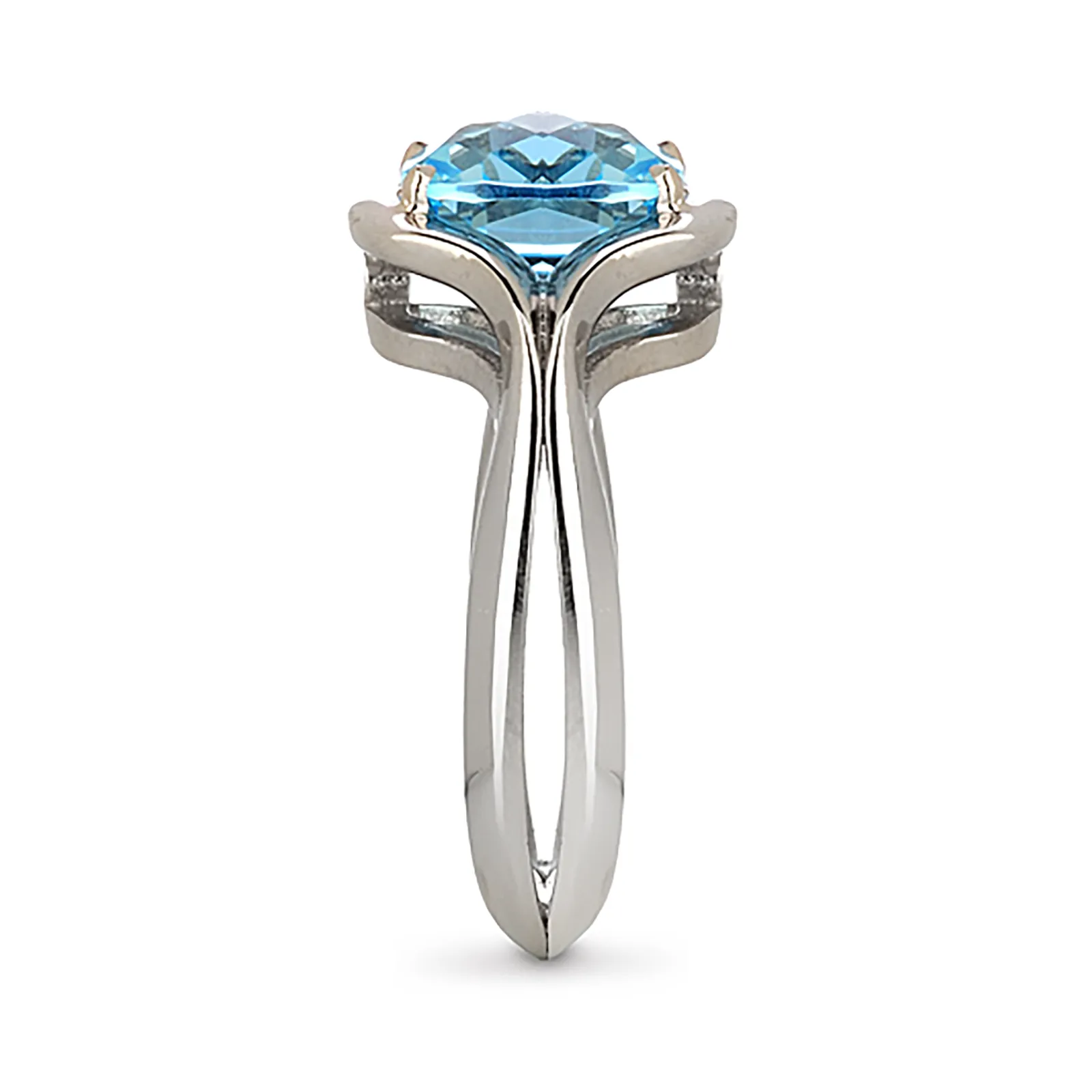 Duet Blue Topaz and White Gold Ring