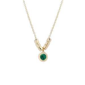 Emerald pebble necklace