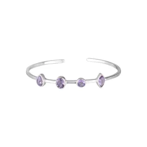 February Birthstone Amethyst Cuff, Sterling Silver