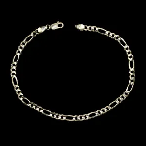 FIGARO CHAIN BRACELET SOLID 14k YELLOW GOLD 3.8mm 5.3 GRAM CLASSIC MENS LADIES