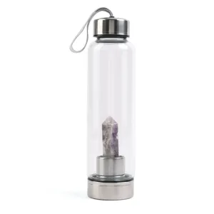 Glass Bottle | Amethyst Crystal | Hydration With Healing Energy | 500 ml