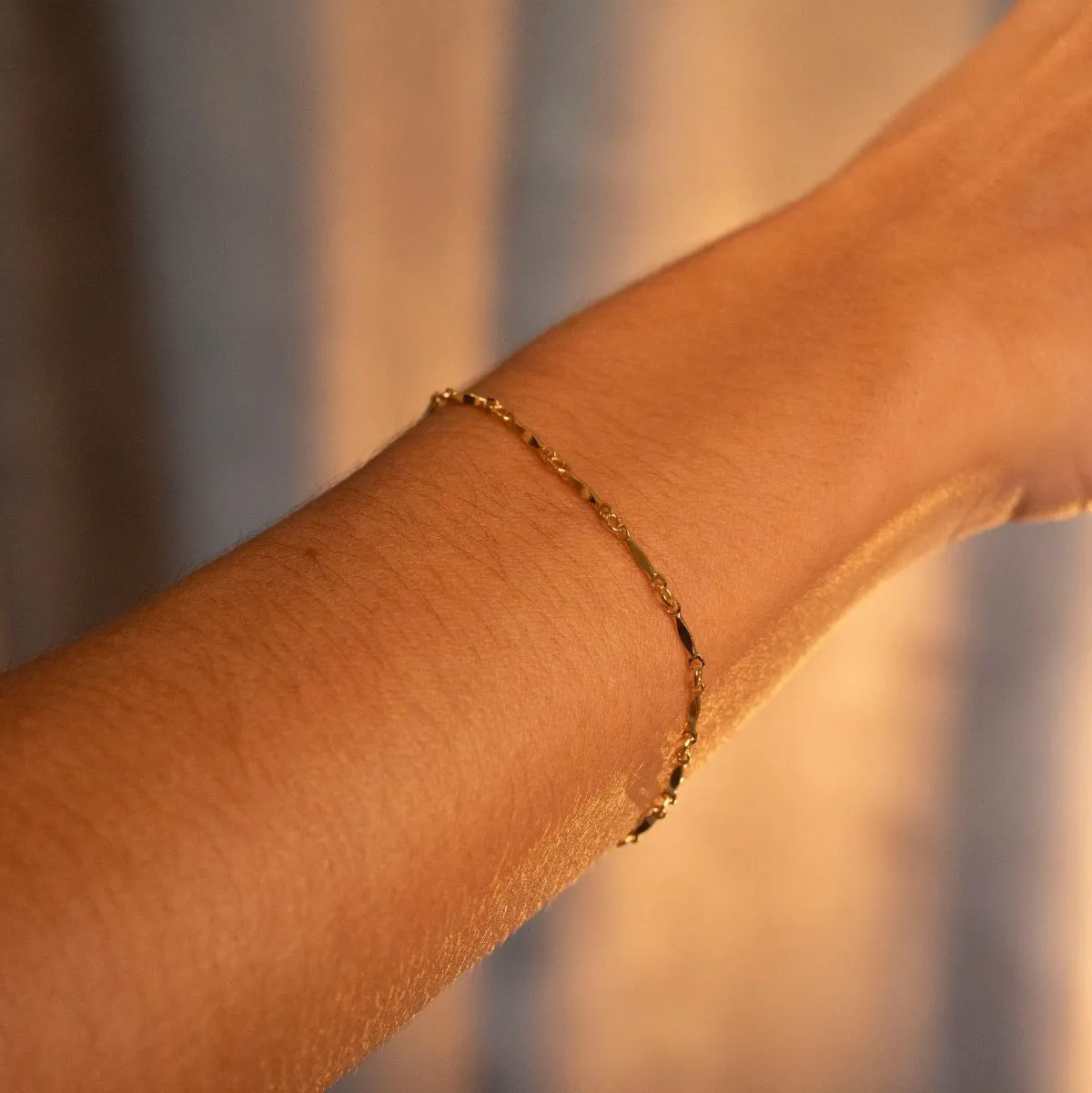 Gold Filled Dapped Bar Bracelet